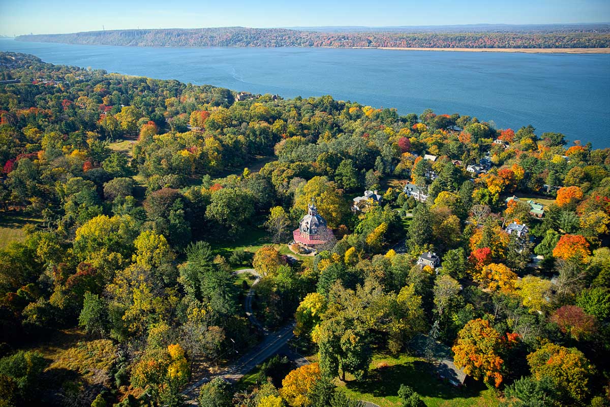 The Hudson River and its wooded shores